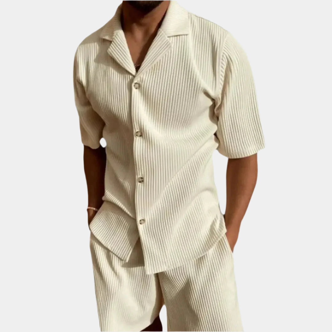 Elegant Velvet Corduroy Set with Shirt and Shorts - PRE ORDER