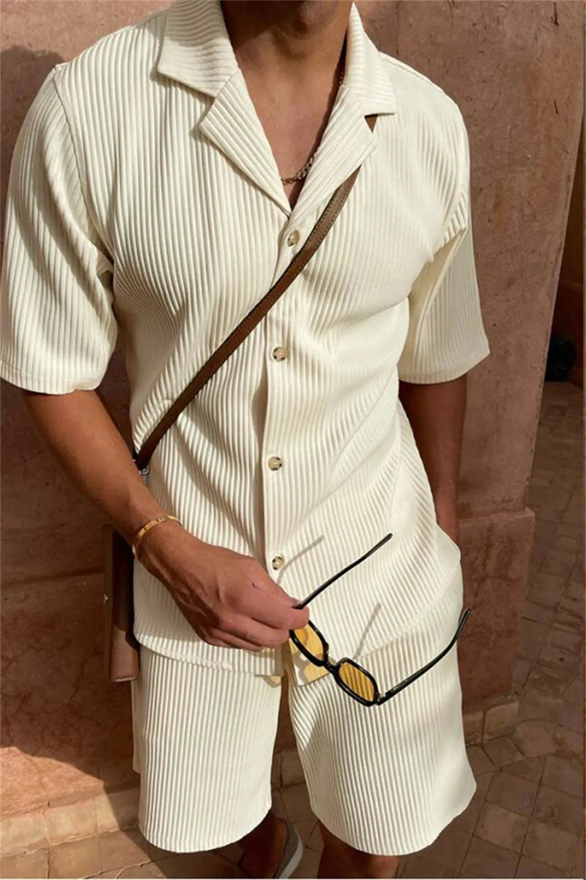 Elegant Velvet Corduroy Set with Shirt and Shorts - PRE ORDER